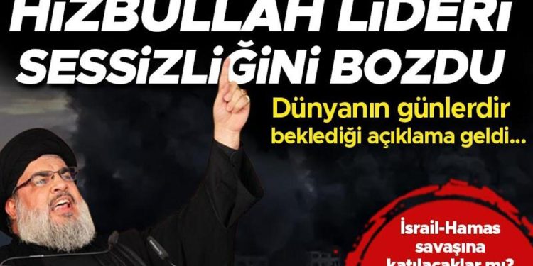 Son dakika…Dünyanın beklediği açıklama geldi! Hizbullah başkanı Nasrallah konuşuyor…