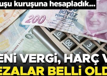 Yeni vergi, harç ve ceza meblağları muhakkak oldu… Kuruşu kuruşuna hesapladık