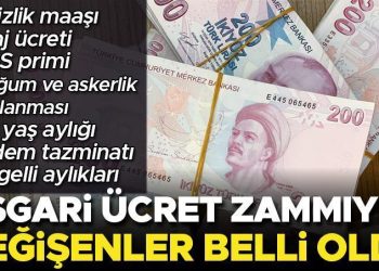 Minimum fiyat artırımıyla değişenler muhakkak oldu… İşte yeni işsizlik maaşı, staj fiyatı, GSS primi, doğum ve askerlik borçlanması, 65 yaş aylığı, kıdem tazminatı, engelli aylıkları