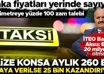Taksi plakası yerinde sayıyor! Faize konsa 260 bin kiraya verilse 25 bin kazandırıyor… İTEO Lideri Eyüp Aksu: En az 20 milyon lira olmalı