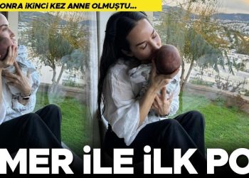 23 yıl sonra ikinci sefer anne olmuştu…  Ömer ile birinci poz