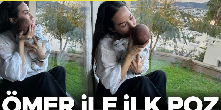 23 yıl sonra ikinci sefer anne olmuştu…  Ömer ile birinci poz