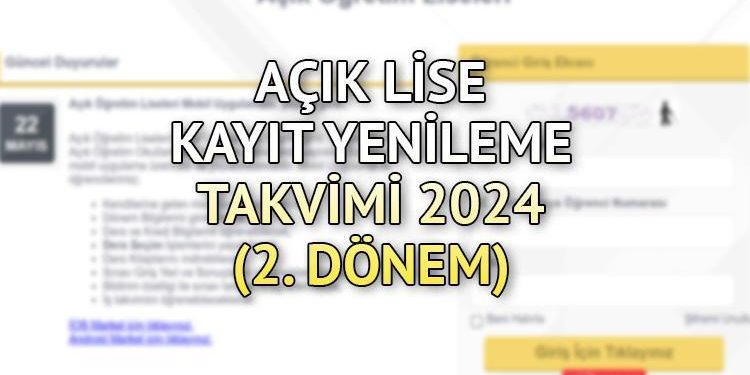 AÖL KAYIT YENİLEME 2. DEVİR | MEB Açık lise kayıt yenileme ne vakit, son tarih ne? Açıköğretim lisesi ders seçim tarihi ayın kaçında? Kılavuz yayınlandı!
