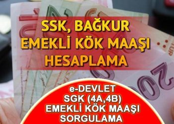 KÖK MAAŞ HESAPLAMA TABLOSU OCAK 2024 || Kök maaş nasıl bulunur, nereden sorgulanır? En düşük SSK, Bağ-Kur emekli aylığı ne kadar, kaç TL olacak? e-Devlet kök maaş öğrenme ekranı…