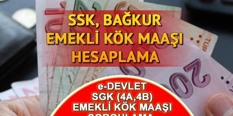 KÖK MAAŞ HESAPLAMA TABLOSU OCAK 2024 || Kök maaş nasıl bulunur, nereden sorgulanır? En düşük SSK, Bağ-Kur emekli aylığı ne kadar, kaç TL olacak? e-Devlet kök maaş öğrenme ekranı…