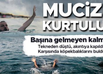 Sinema değil gerçek! Denizin ortasında başına gelmeyen kalmadı: Teknesinden düştü, akıntıya kapıldı, köpekbalıkları yanına geldi…