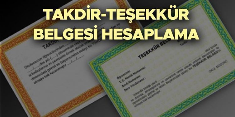 TAKDİR TEŞEKKÜR HESAPLAMA 2024 | Takdir ve teşekkür dokümanı kaç puanla alınır? İşte Ulusal Eğitim Bakanlığı takdir –  teşekkür dokümanı ortalama puan bilgisi!