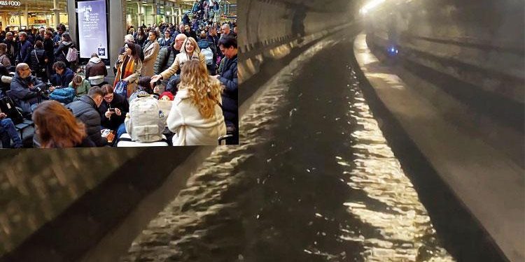 Tünelleri su bastı: 30 bin yolcu mahsur kaldı