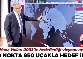 Türk Hava Yolları 2033 yılında ulaşmayı hedeflediği vizyonu açıkladı… 400 nokta 950 uçakla amaç birinci 7
