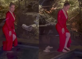 Yeni yıl için giyinip süslendi… Sonra bir anda kendini sulara bıraktı