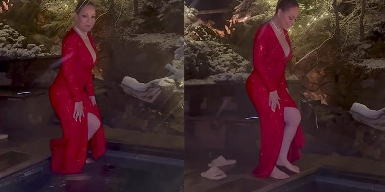 Yeni yıl için giyinip süslendi… Sonra bir anda kendini sulara bıraktı