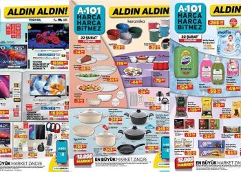 A101 22 Şubat 2024 kataloğu || A101’de bu hafta neler var? Cep Telefonu, Koltuk ve Halı Yıkama Makinesi, Çay Makinesi a101 market ve online’da…