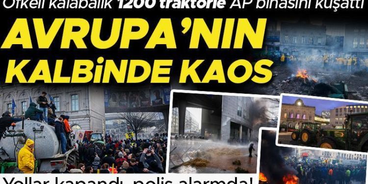 Avrupa’nın kalbine 1200 traktörle girdiler, AP binası kuşatıldı! “Ursula biz buradayız”