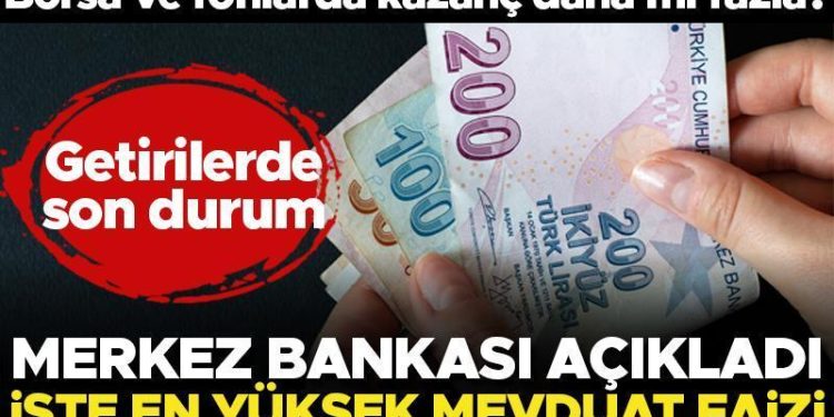 Merkez Bankası açıkladı… İşte en yüksek mevduat faizi… Borsa ve fonlarda çıkar daha mı fazla? İşte son durum…