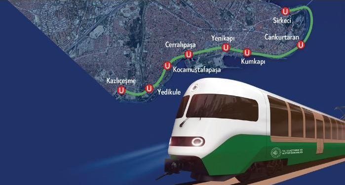 Sirkeci Kazlıçeşme raylı sistem çizgisi durakları ve istasyon bilgileri