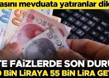 Son dakika… Mevduat sahipleri dikkat! İşte faizlerde son durum… 100 bin liraya 55 bin lira faiz