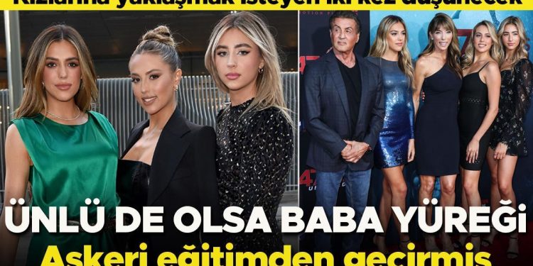 Ünlü de olsa baba yüreği… Kızlarına yaklaşmak isteyen bir değil iki kere düşünecek… Askeri eğitimden geçirmiş!