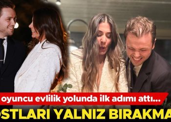 Ünlü oyuncu evlilik yolunda birinci adımı attı… Dostları yalnız bırakmadı!