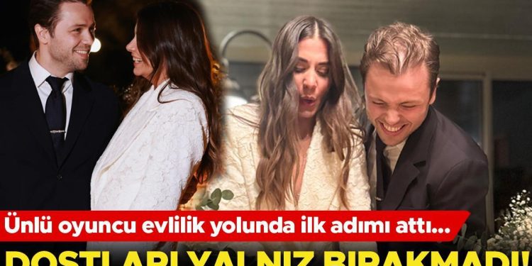 Ünlü oyuncu evlilik yolunda birinci adımı attı… Dostları yalnız bırakmadı!