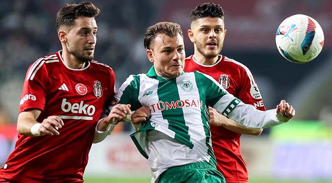 Konyaspor 9 kişiyle Beşiktaş’ı devirdi