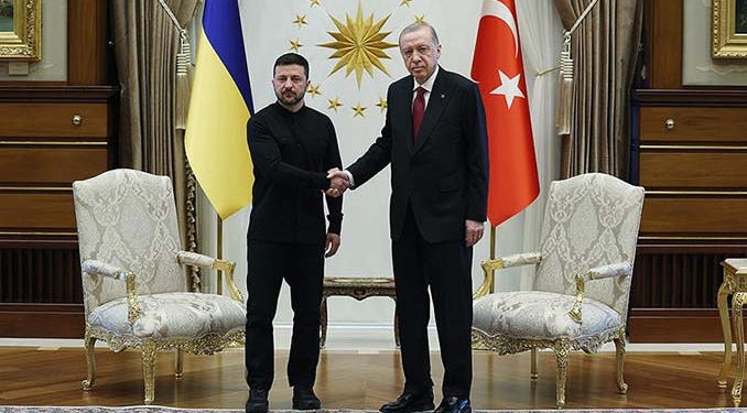 Cumhurbaşkanı Erdoğan, Ukrayna lideri Zelenskiy ile görüşüyor